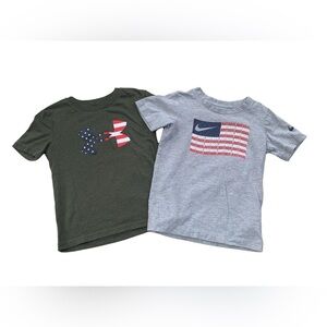 Under Armour / Nike Size 4T Red White and Blue Americana Tee Shirt Bundle